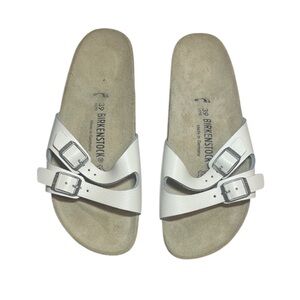 Birkenstock White Leather Sandals size 8